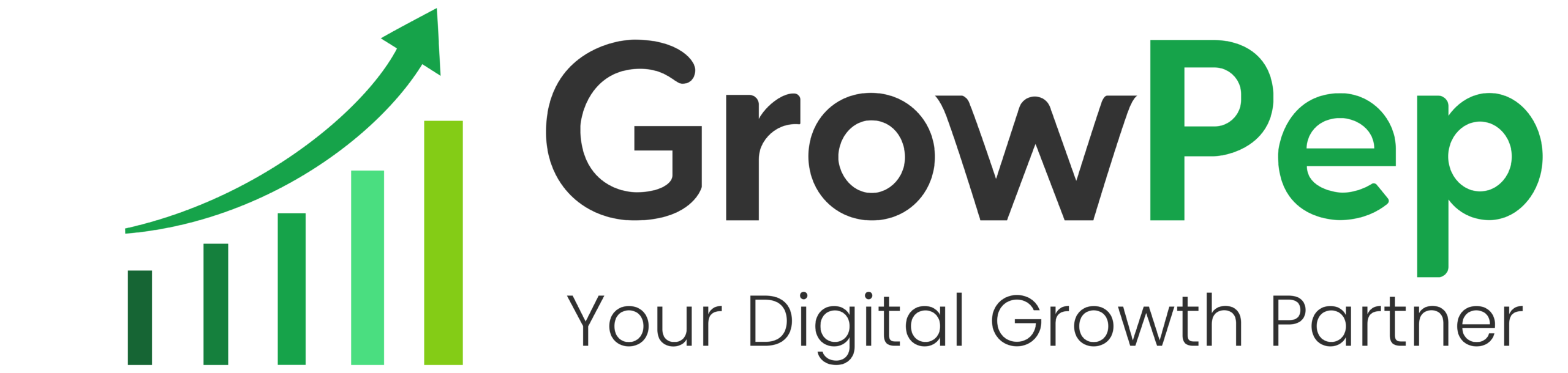 GrowPep digital growth partner logo in green and black typography
